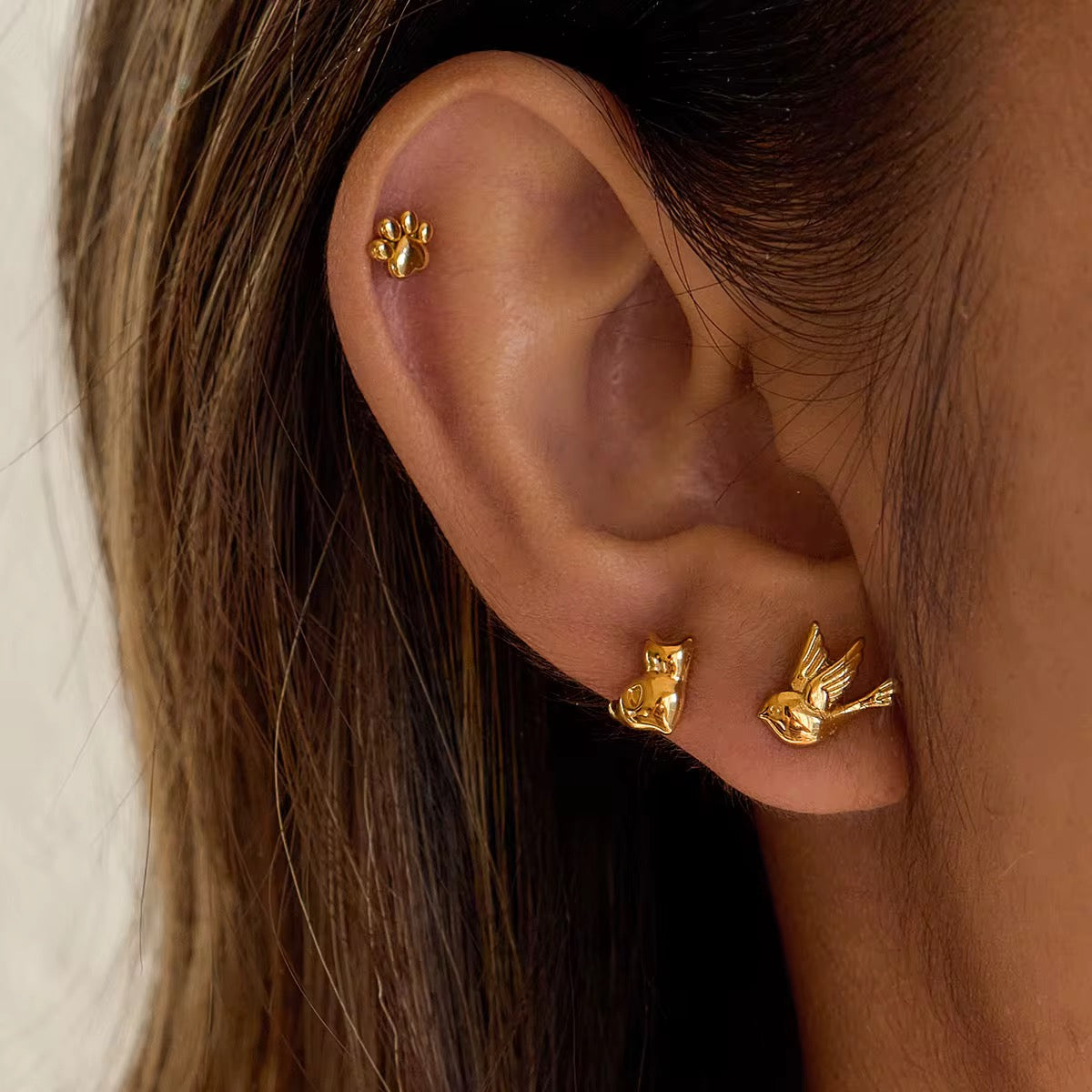 Puces d’oreilles en acier chirurgical waterproof – Adultes & enfants – Hypoallergéniques L'or Didon