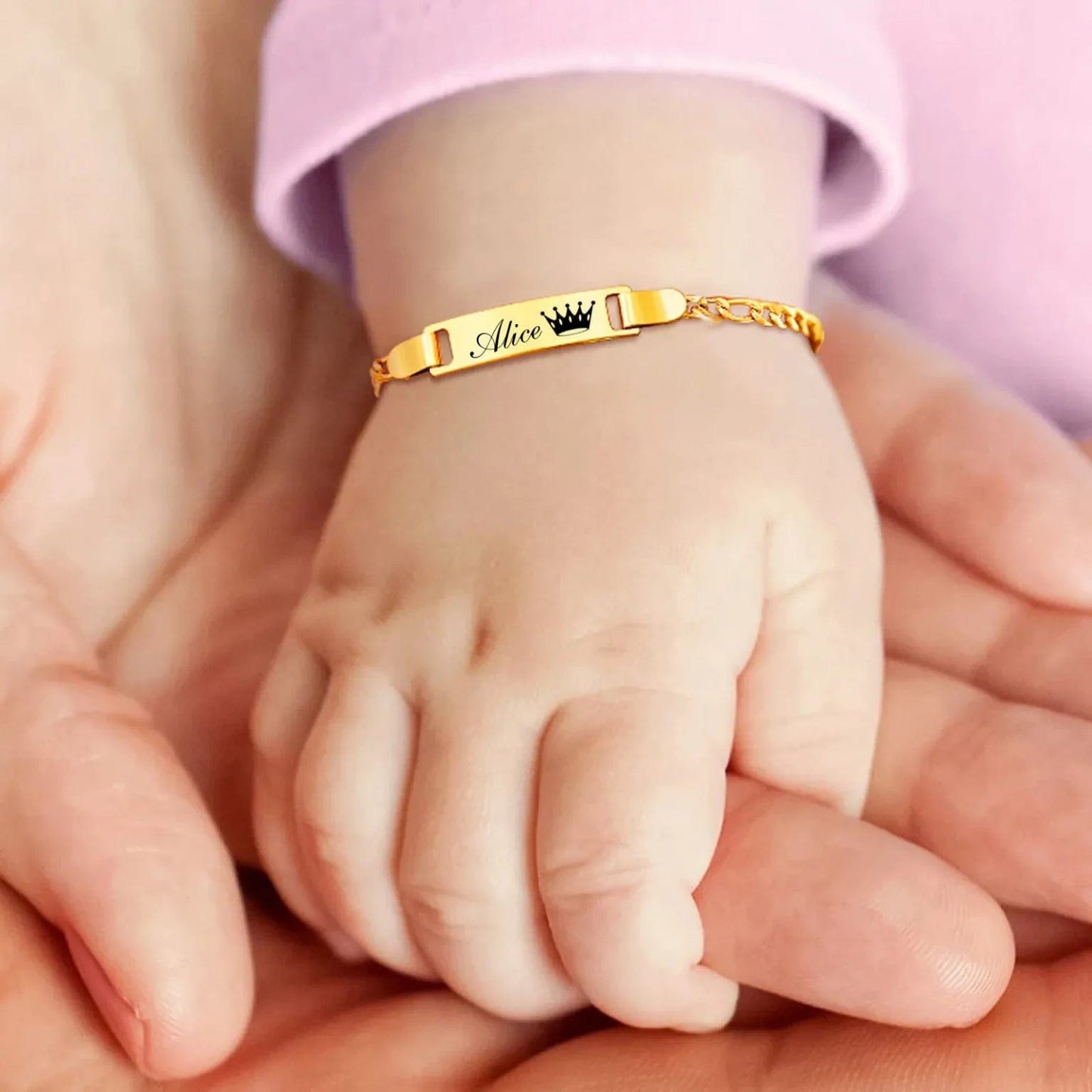 Bracelet gourmette personnalisé pour enfant et bébé fille