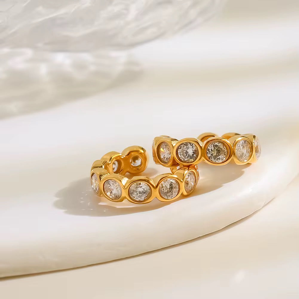 Ear cuff ornés de Pierre’s de zirconium : waterproof L'or Didon