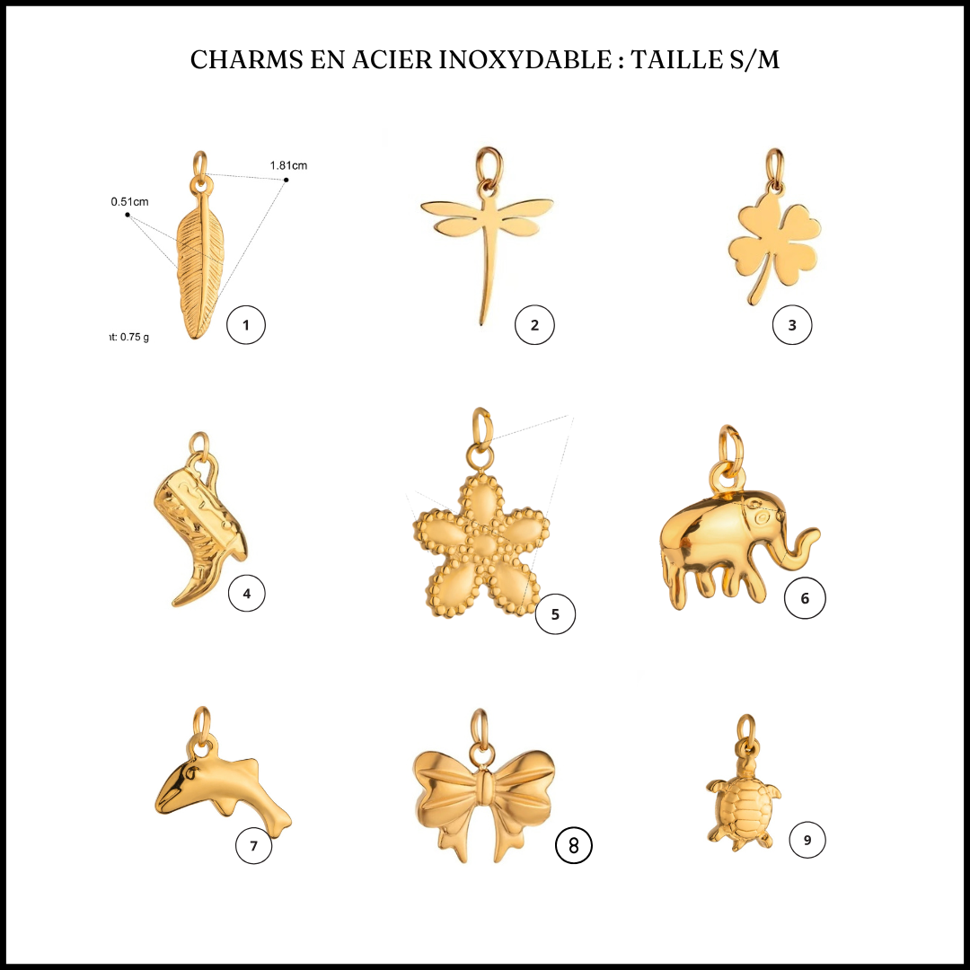 Collier en chaine anglaise personnalisable avec des charms