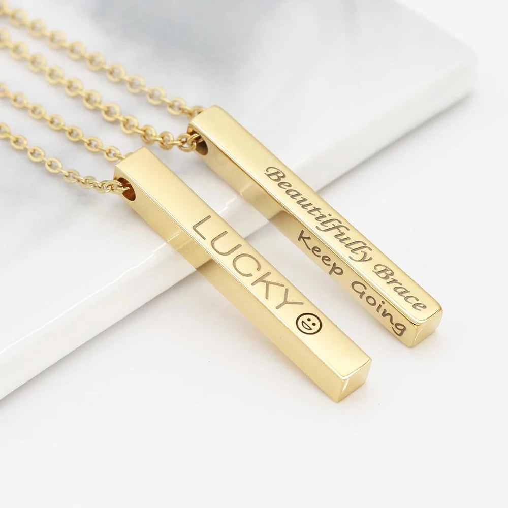 Collier 3D mixte, personnalisé avec gravure