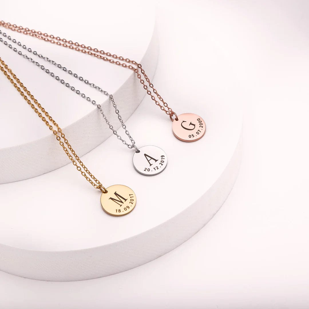 Collier personnalisé avec gravure et pierre de naissance : Enfant fille