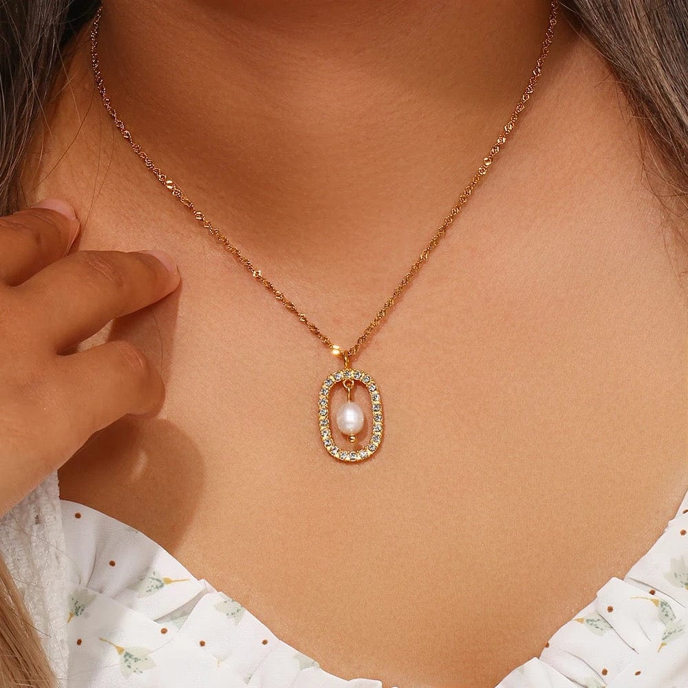 Perla : Collier avec pendentif en perle d'eau douce L'or Didon
