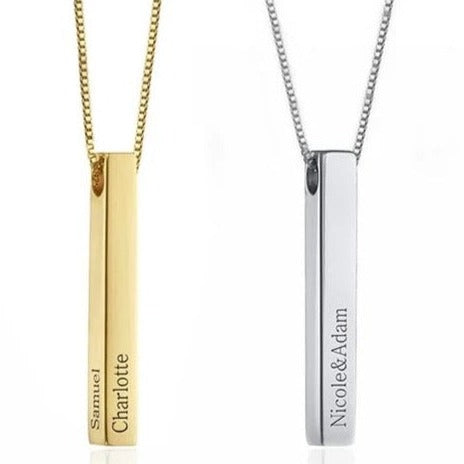 Collier 3D mixte, personnalisé avec gravure