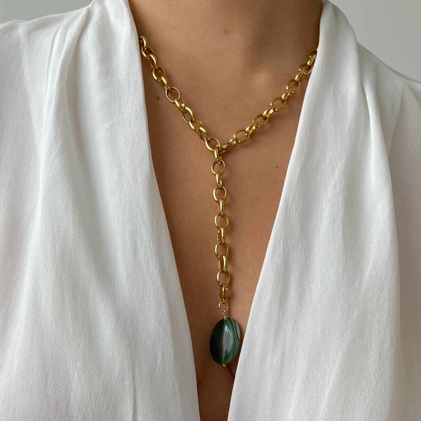 Elys : Collier Y pendant personnalisé avec de magnifiques pierres "fait main"