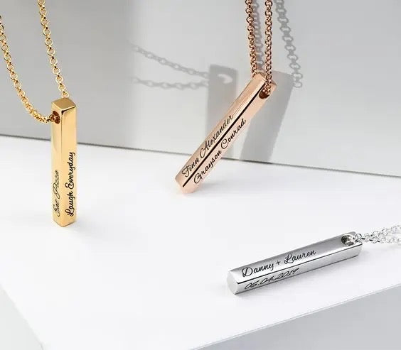 Collier 3D mixte, personnalisé avec gravure