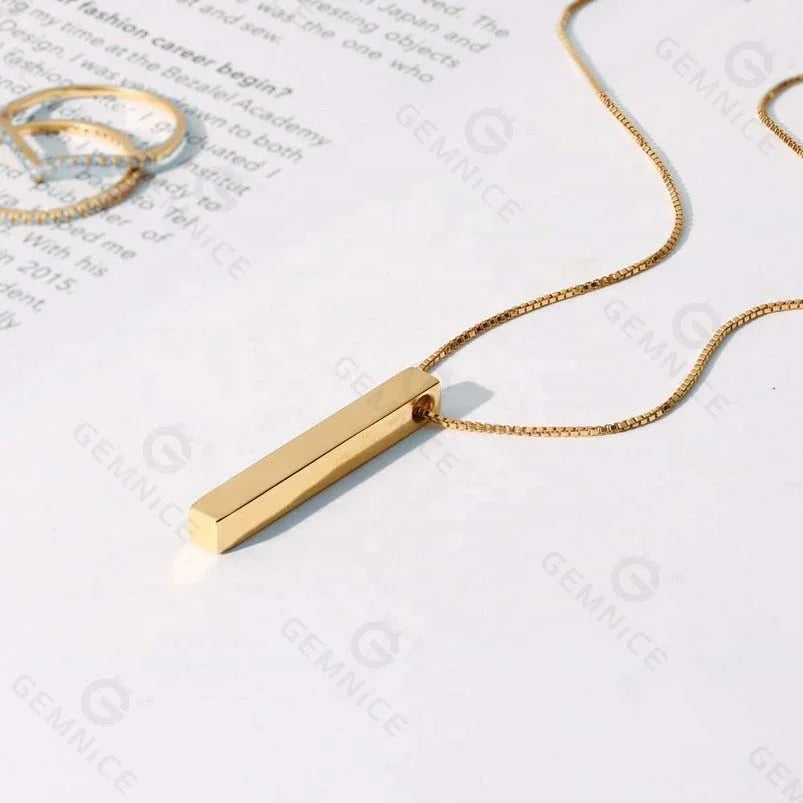 Collier 3D mixte, personnalisé avec gravure