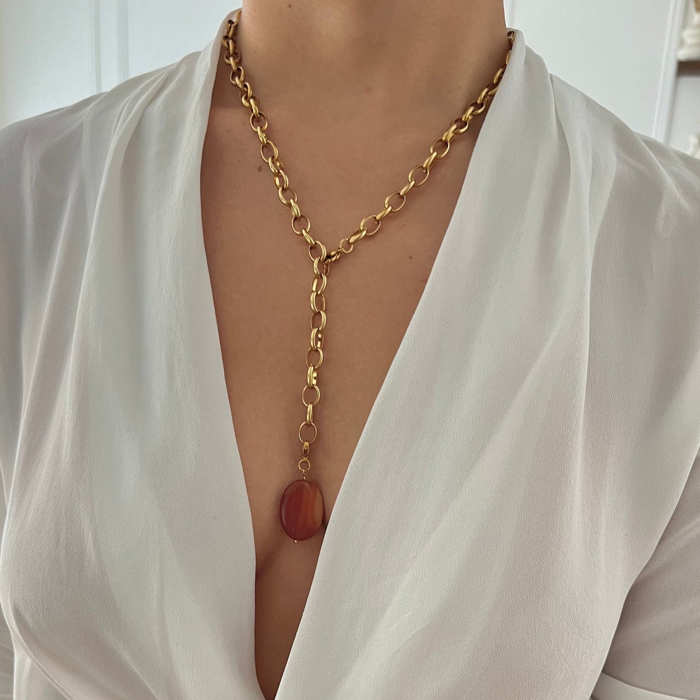 Elys : Pendentif interchangeable - Charms pierre naturelle L'ordidon
