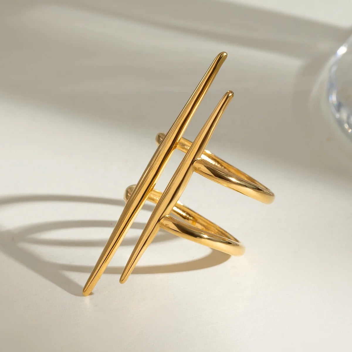 Harem : Bague ajustable en acier inoxydable chirurgical L'or Didon