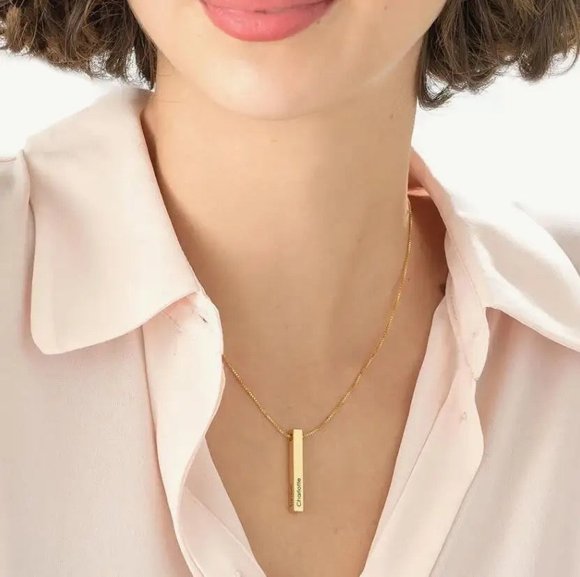 Collier 3D mixte, personnalisé avec gravure