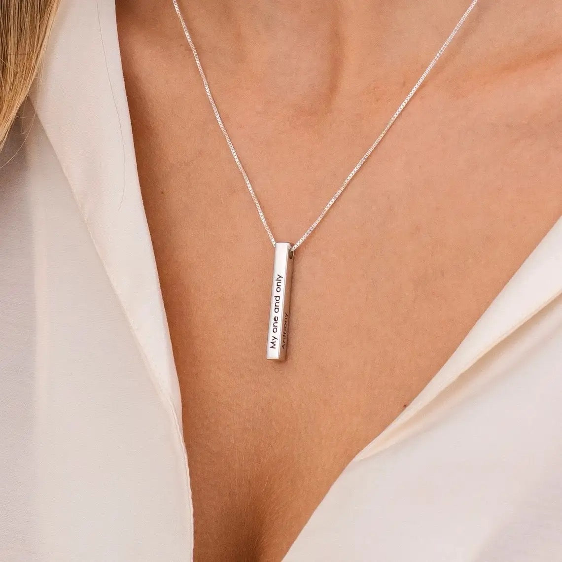 Collier 3D mixte, personnalisé avec gravure