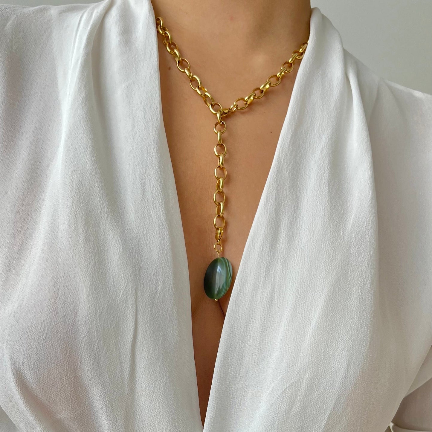 Elys : Collier Y pendant personnalisé avec de magnifiques pierres "fait main"