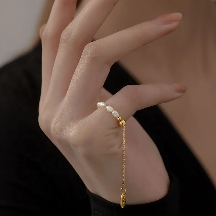 Chance : Bague ajustable en perles d'eau douce