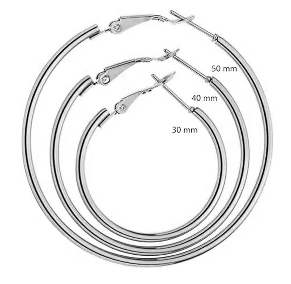 Créoles fines légères dorées et argentées en acier inoxydable chirurgical