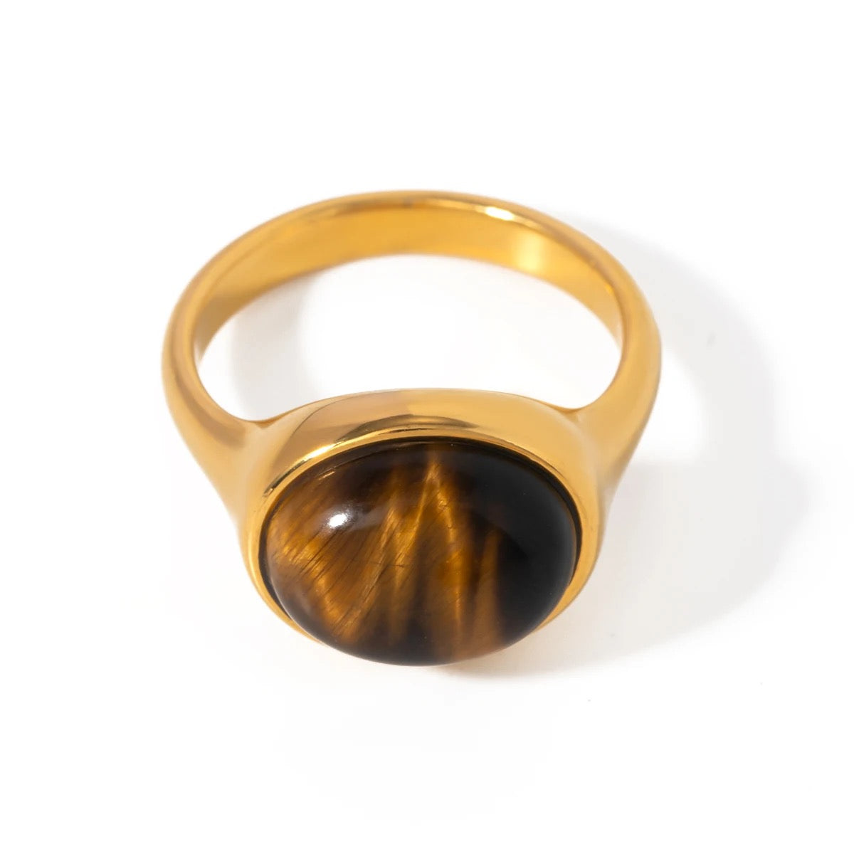 Ayline : Bague ornée d’une pierre naturelle protectrice “Oeil de tigre”