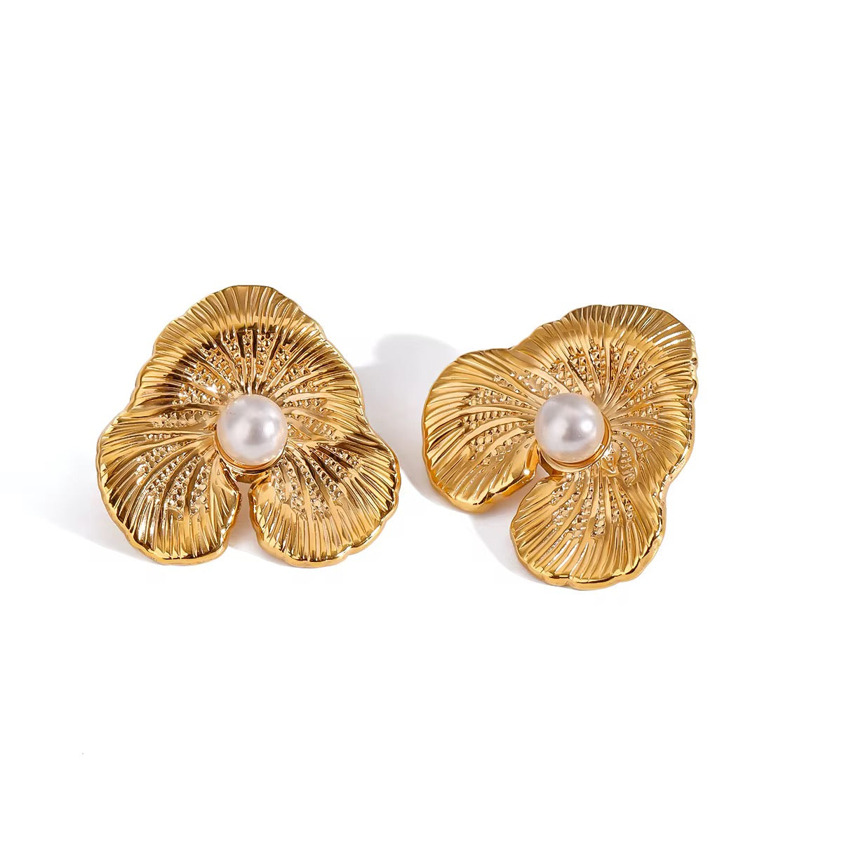 Boucles d'Oreilles « Flore » – Fleur Dorée Mini-Perle, boucles d'oreilles pour mariées