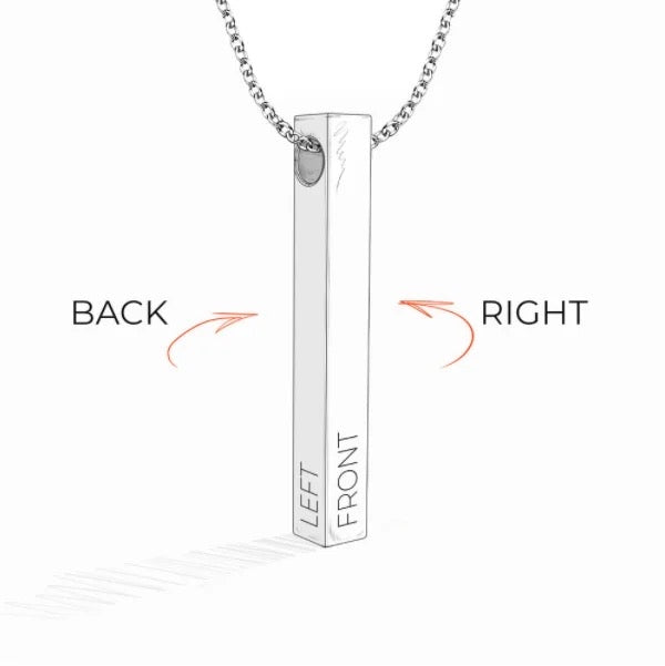 Collier 3D mixte, personnalisé avec gravure