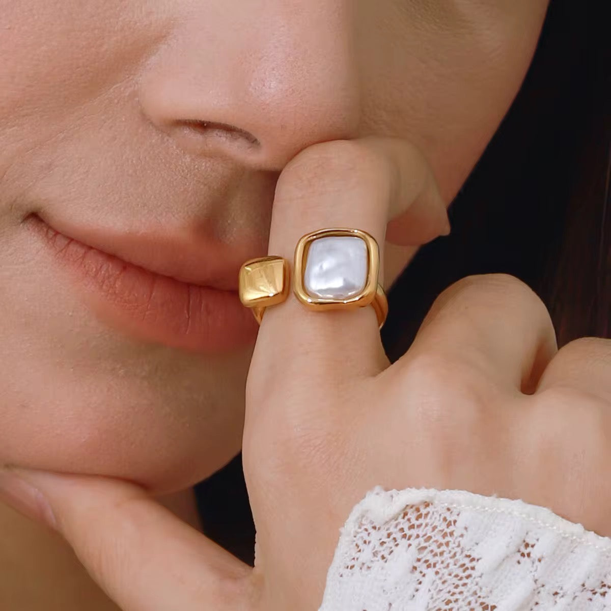 Bague “Sienna” Ajustable – Acier Inoxydable Plaqué Or