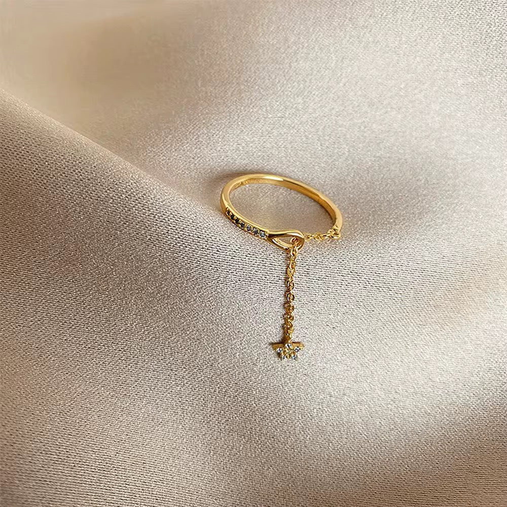 Bague étoile pendante – acier inoxydable doré 18K