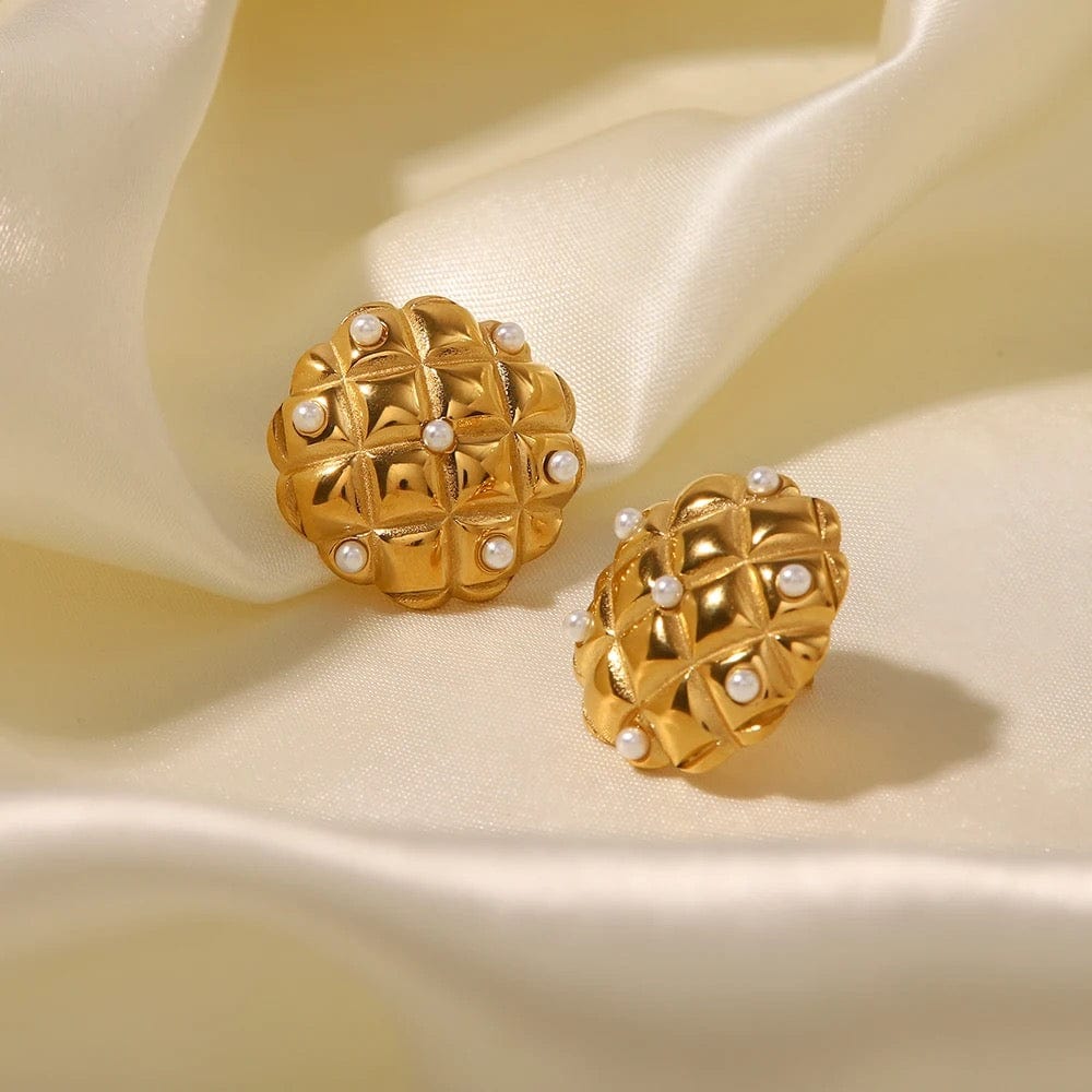 Élodie : Boucles d’oreilles boutons L'or Didon
