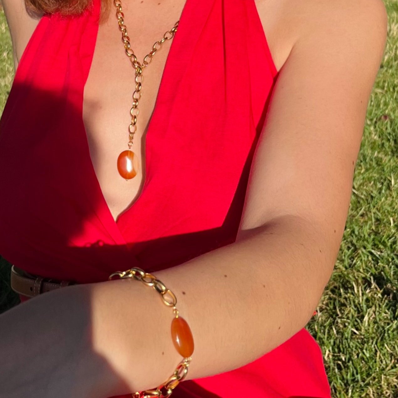 ELYS : Bracelet personnalisé avec pierre orange