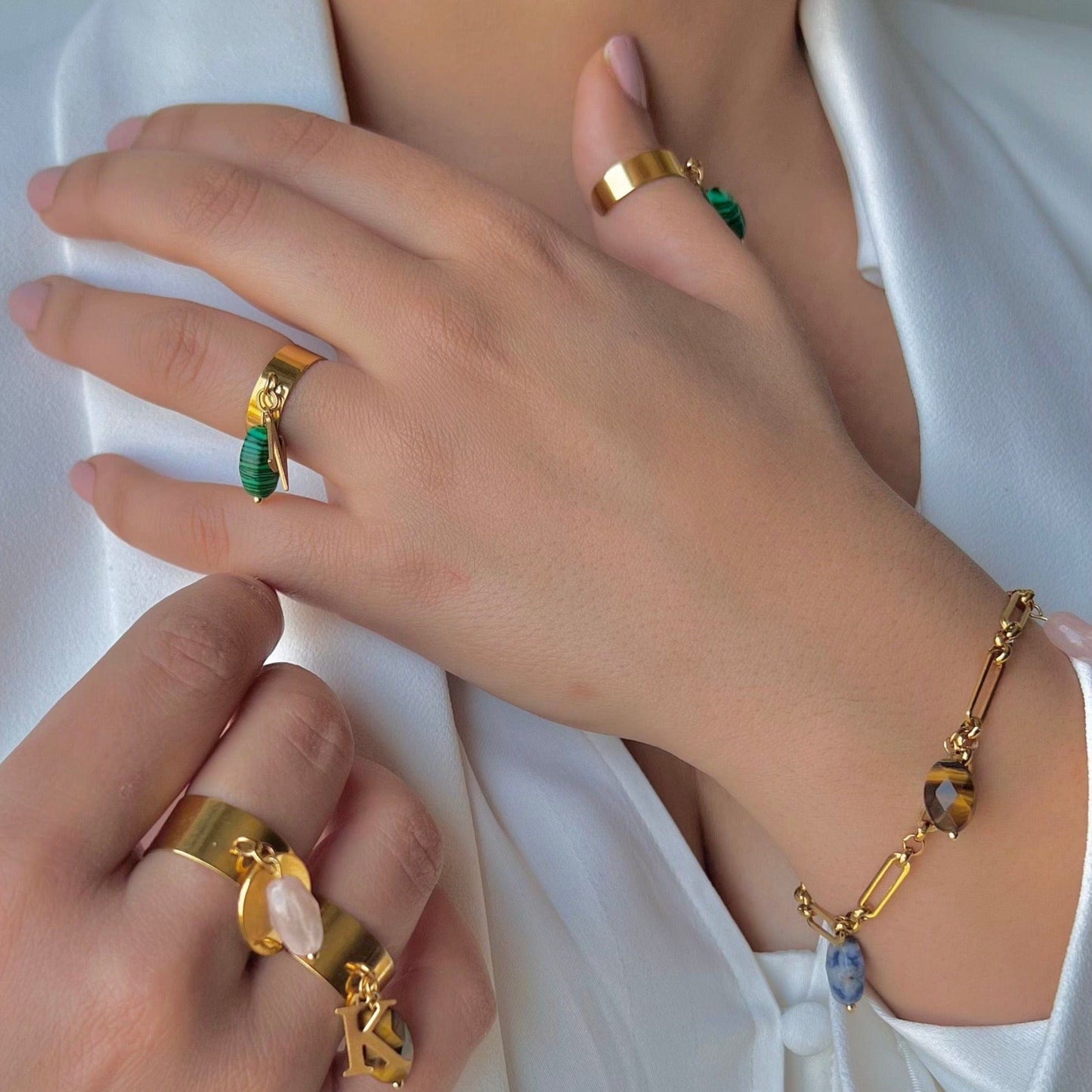 Harmonie : Bracelet personnalisé avec des pierres naturelles L'or Didon