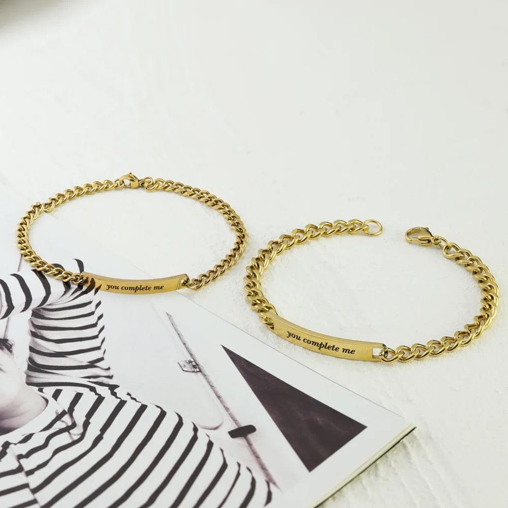 Le Duo gourmettes : Bracelets gourmettes pour couple personnalisables