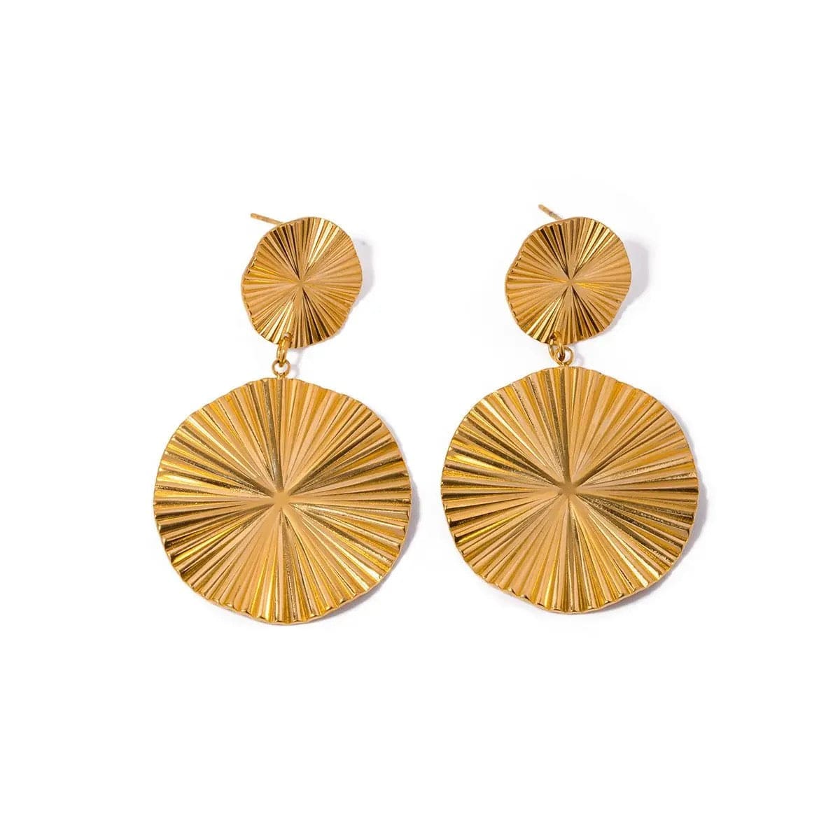 Boucles d’oreilles pendantes dorées en acier inoxydable