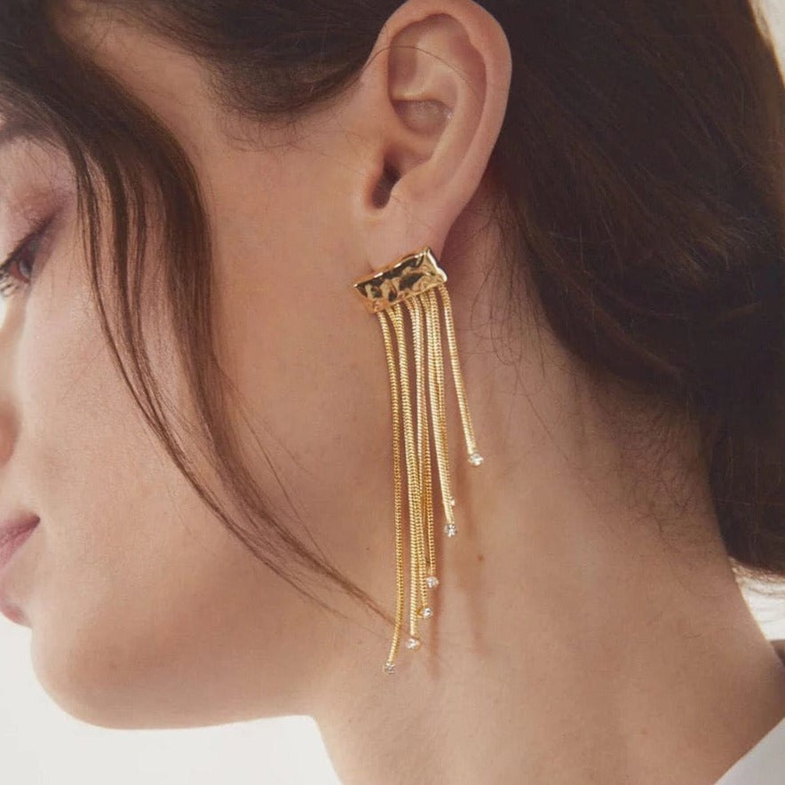 Étincelles : Boucles d'oreilles pendantes ornées de mini zircons L'ordidon