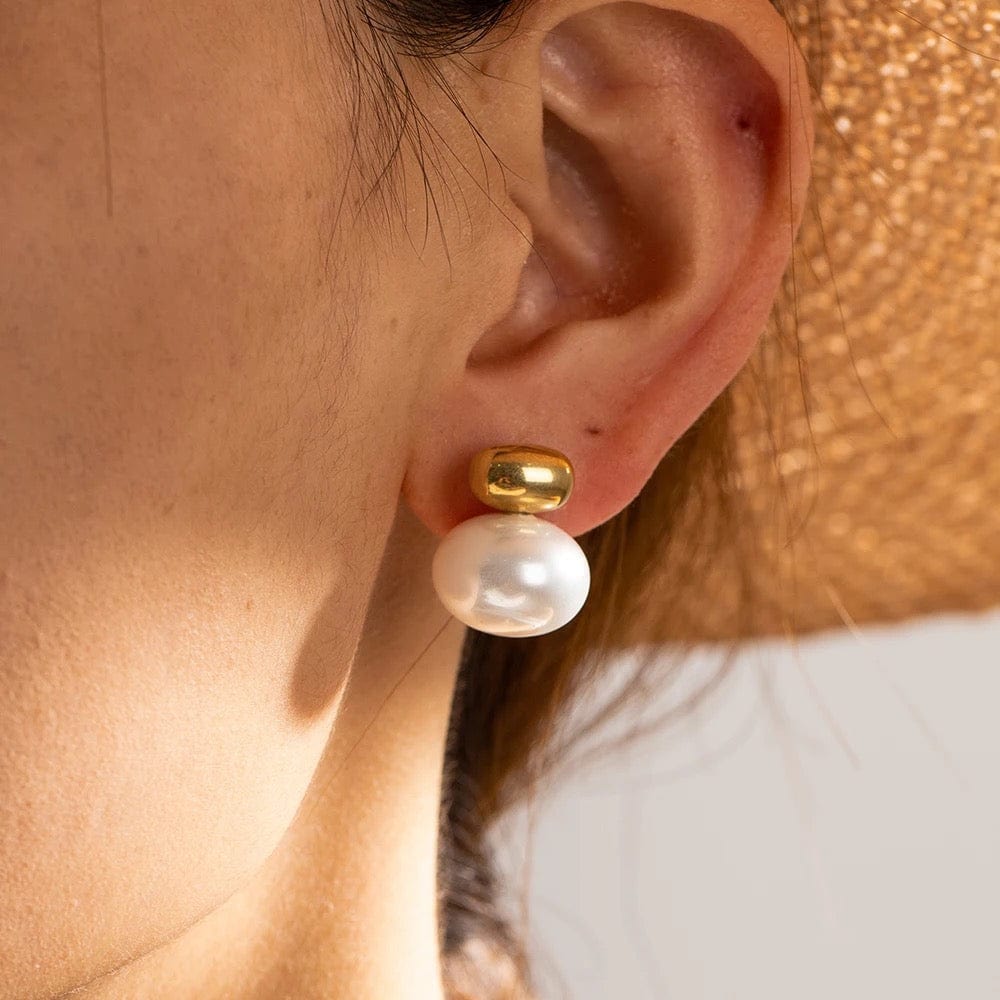 Manon : Boucles d'oreilles puces double perles