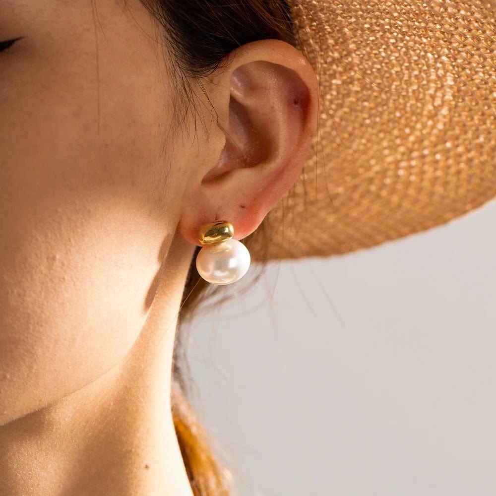 Manon : Boucles d'oreilles puces double perles