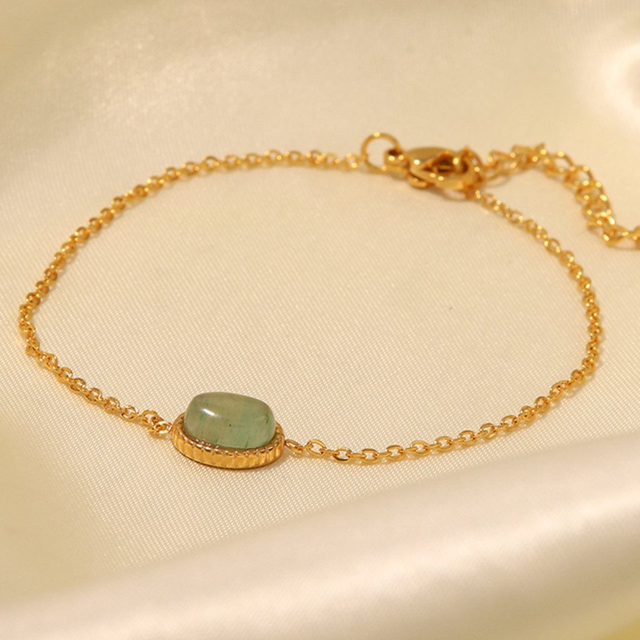 Spring : Bracelet fin en aventurine naturelle
