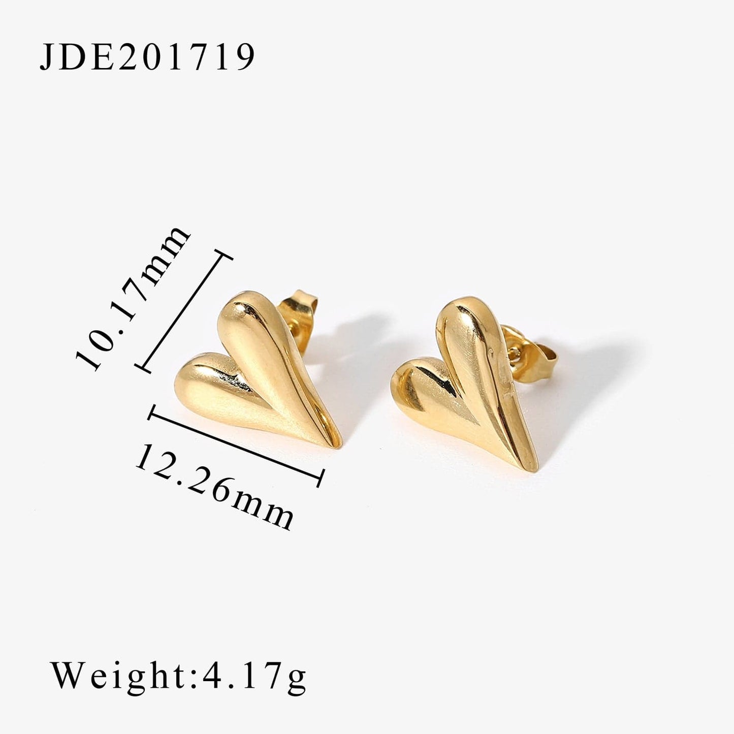 Coeur d'amour : Boucles d'oreilles puces L'or Didon