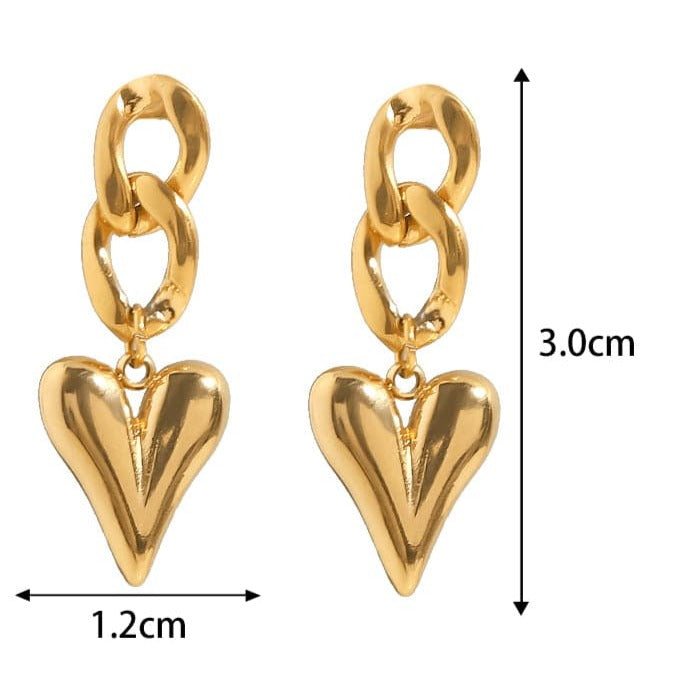 Big heart : boucles d'oreilles pendantes L'or Didon