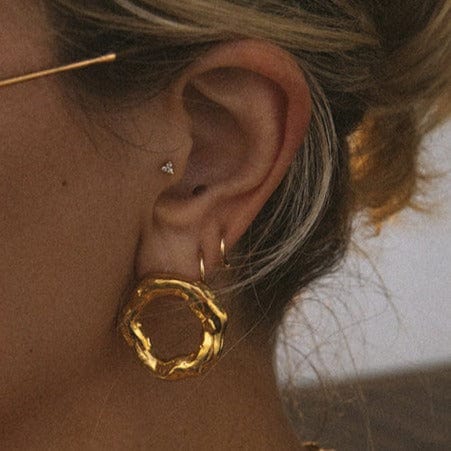 Boucles d'oreilles : Cercle d'or L'or Didon