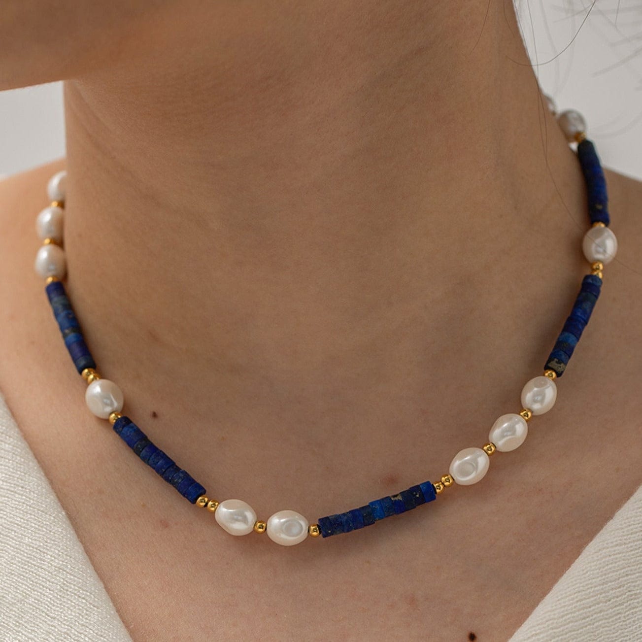 Azur : Collier ras du cou en pierre naturelles