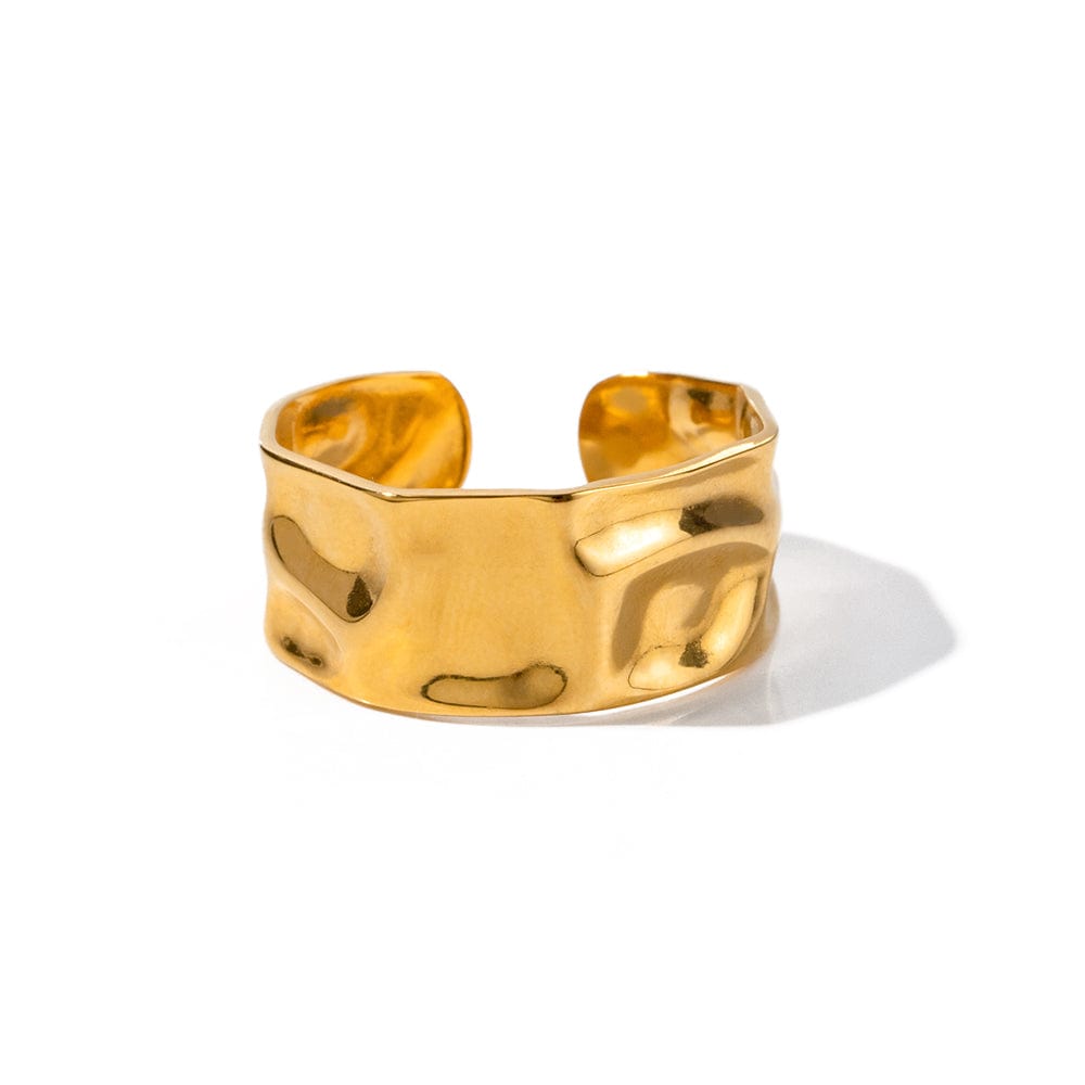 Ava : Bague martelée ajustable L'or Didon