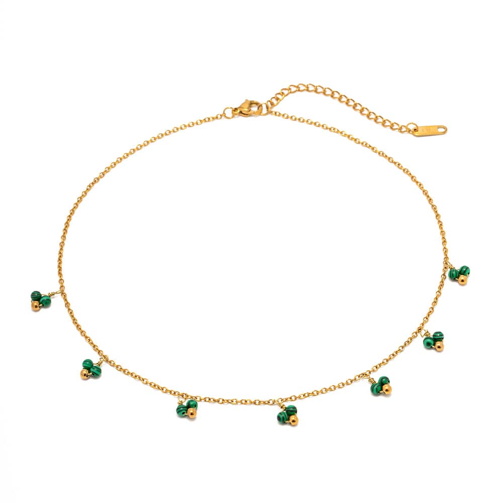 Agnès : Collier ras du cou sublimé de veritables pierres naturelles