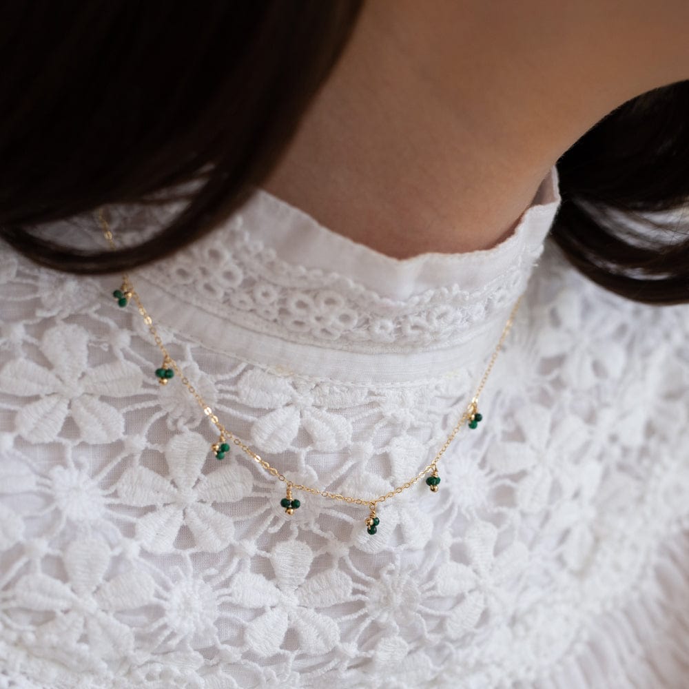Agnès : Collier ras du cou sublimé de veritables pierres naturelles L'or Didon