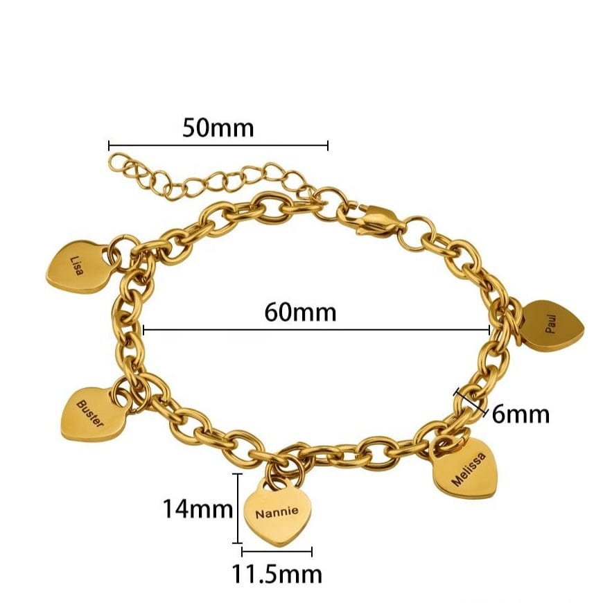 Charms : Bracelet multi charms personnalisable avec gravure