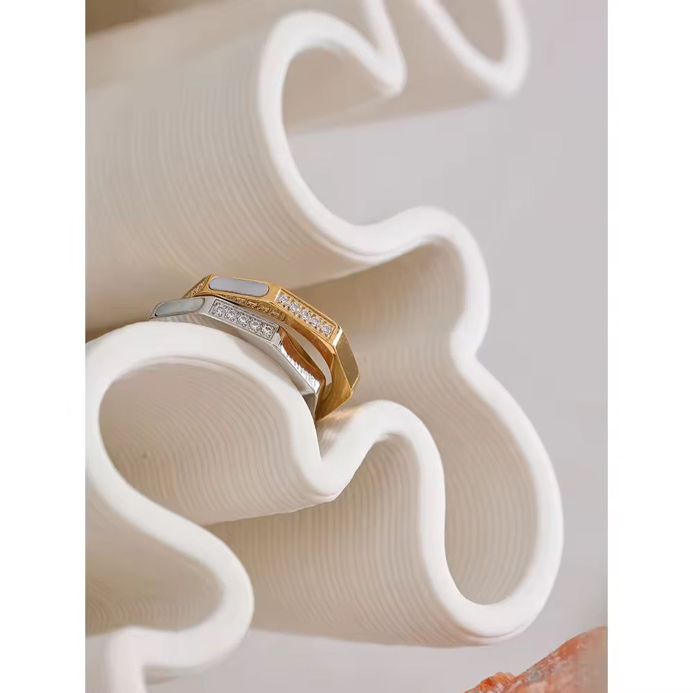 Bague étérnité doré ou argenté en acier inoxydable L'Or Didon