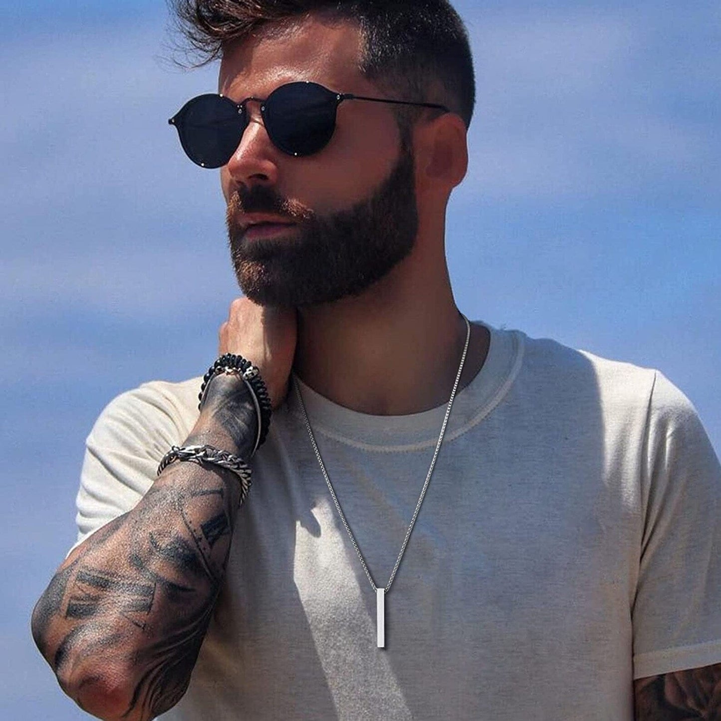 Collier 3D mixte, personnalisé avec gravure