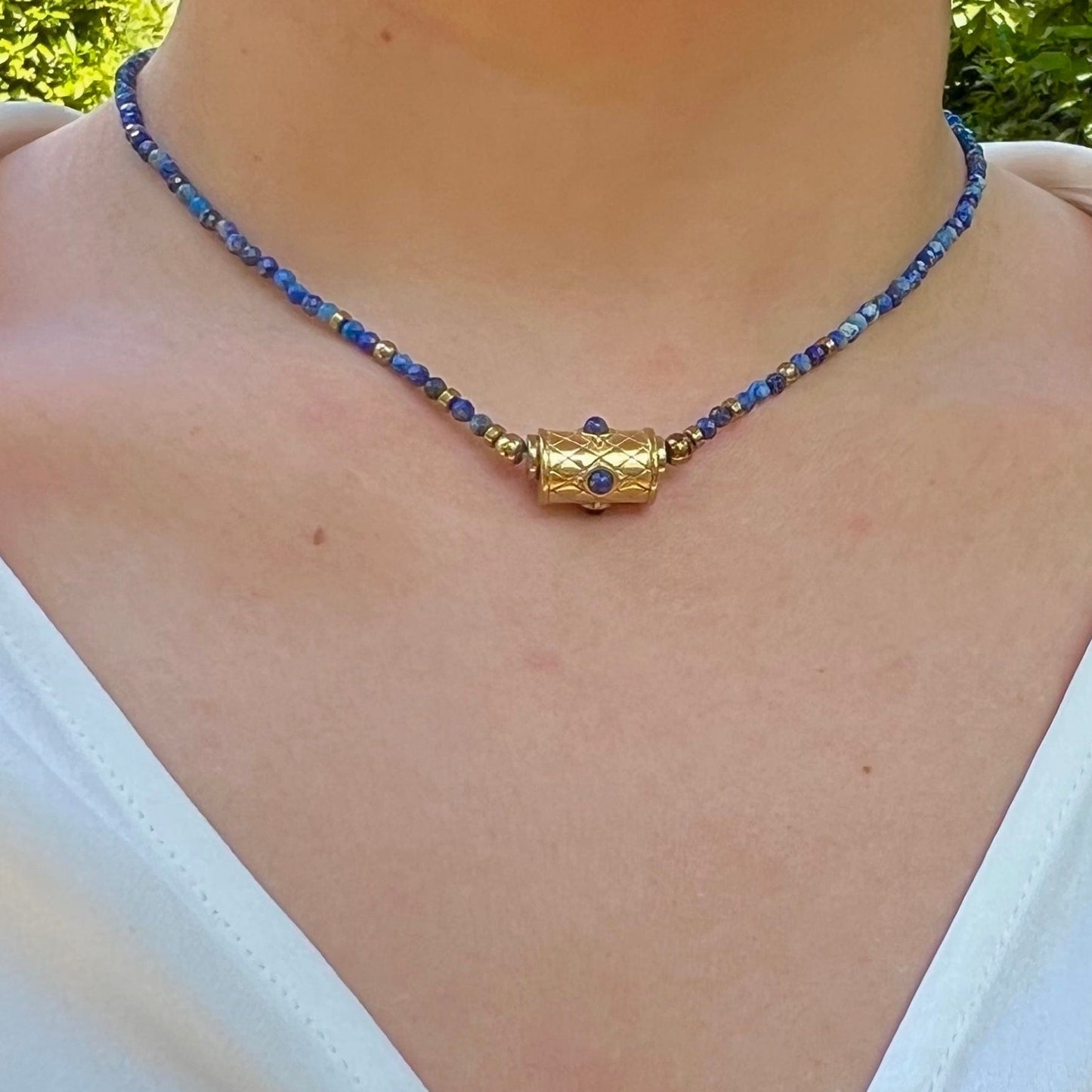 Chakra : Collier porte-bonheur en pierres naturelles