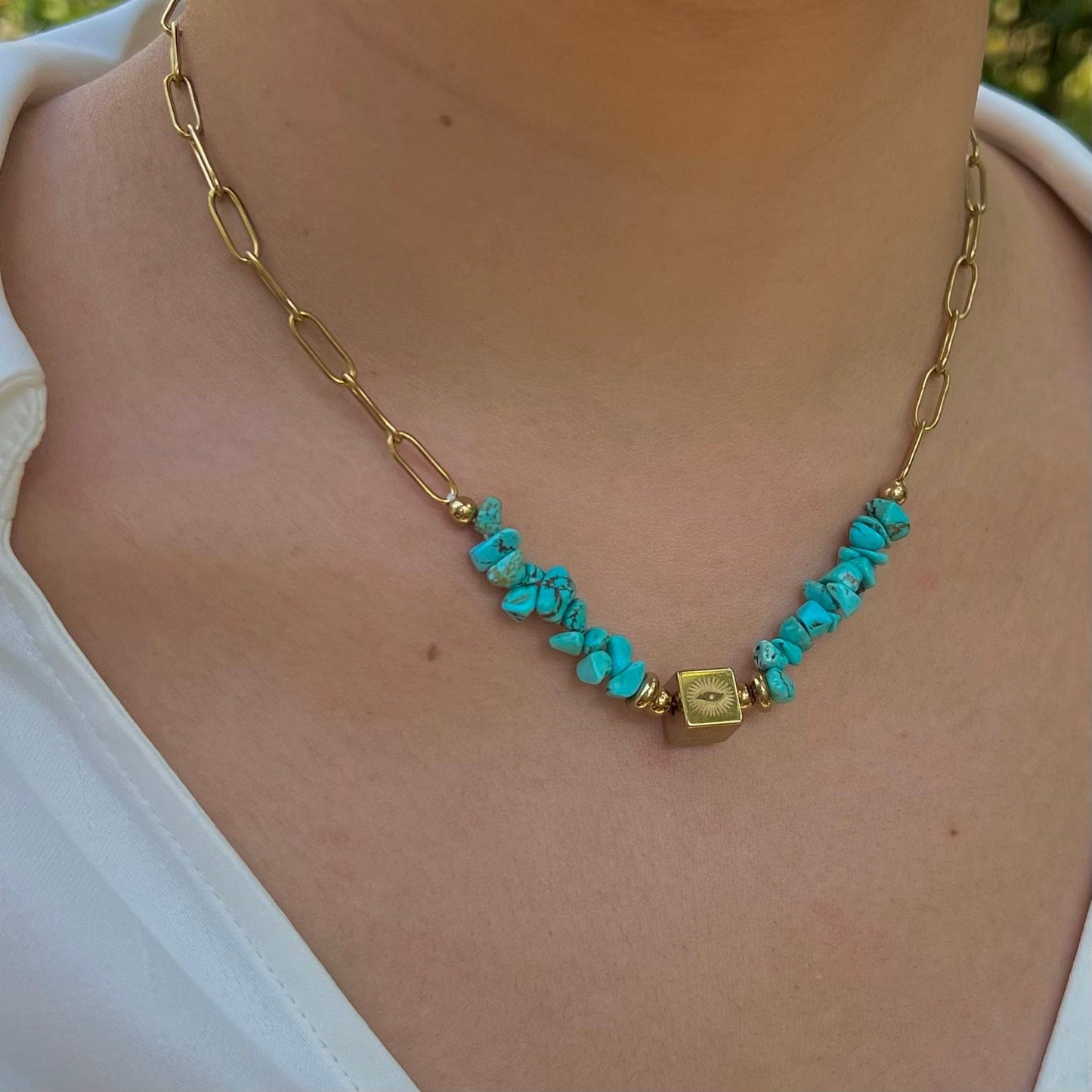 Gold Eye : Collier Turquoise, pierres naturelles