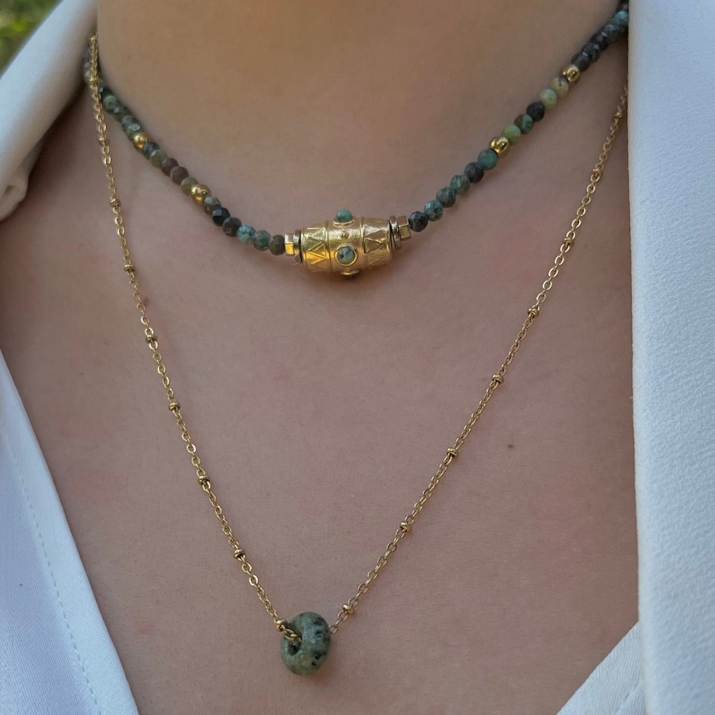 Chakra : Collier porte-bonheur en pierres naturelles