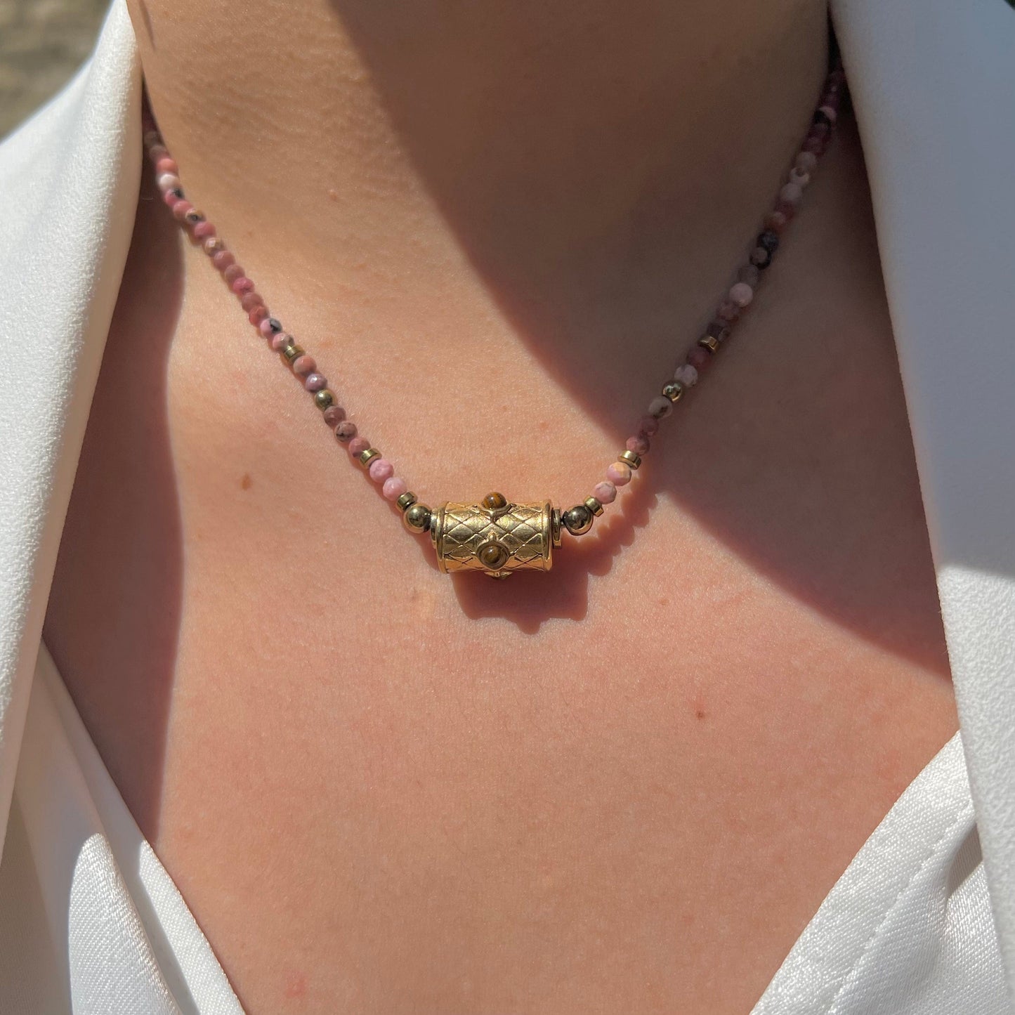Chakra : Collier porte-bonheur en pierres naturelles