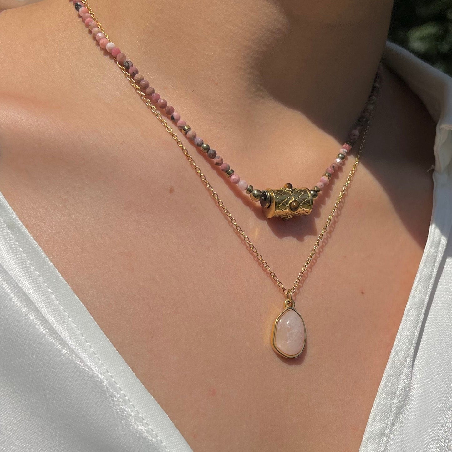 Chakra : Collier porte-bonheur en pierres naturelles