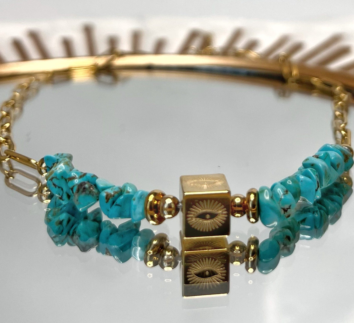 Gold Eye : Collier Turquoise, pierres naturelles