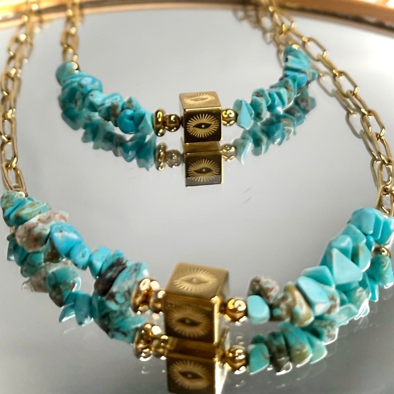 Gold Eye : Collier Turquoise, pierres naturelles