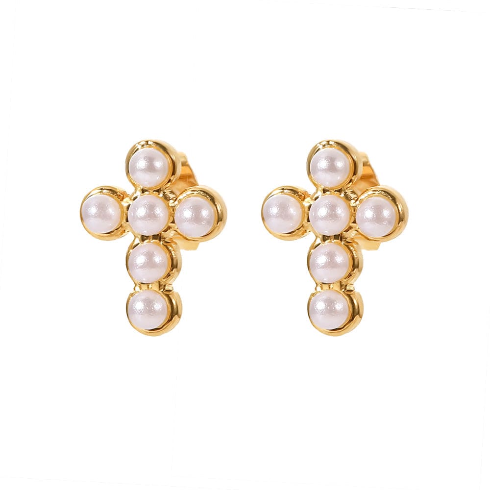 Coffret Marie : Ensemble Collier et boucles d'oreilles CROIX